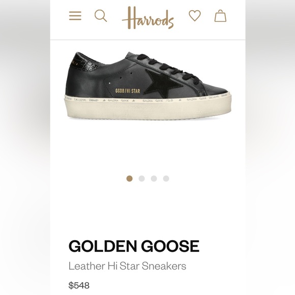 Golden Goose Leather Hi Star Sneakers. Black. Size 9. Used, like new condition. - Picture 2 of 4